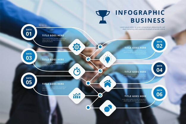 Business infographic with photo