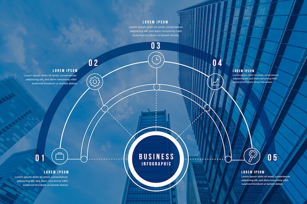 Business infographic with photo