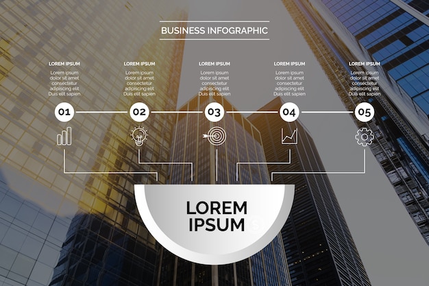 Business infographic with photo