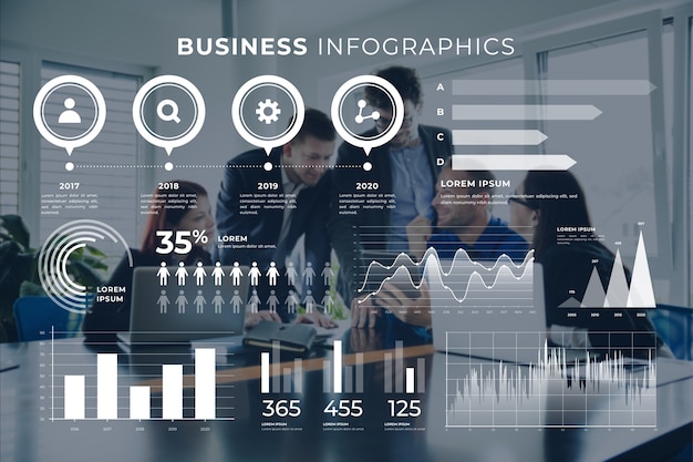 Business infographic with photo