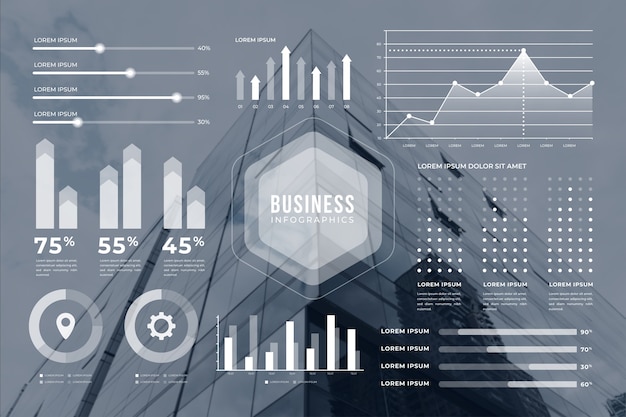 Free vector business infographic with photo