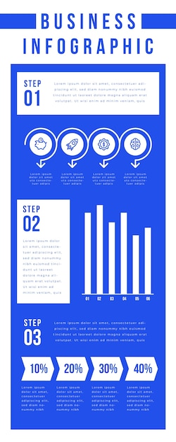 Business infographic with statistical charts