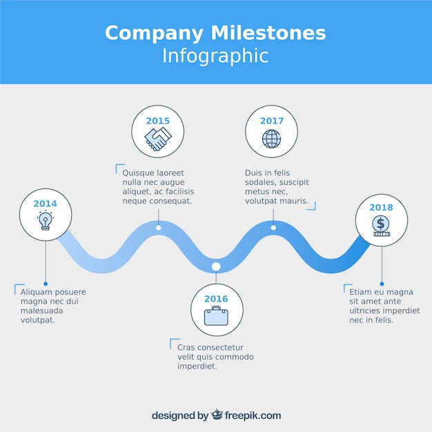 Business infographic with time line