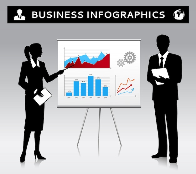 Free Vector business infographics background design