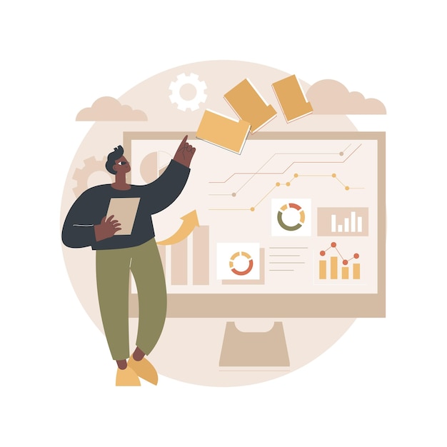 Business intelligence dashboard abstract concept illustration