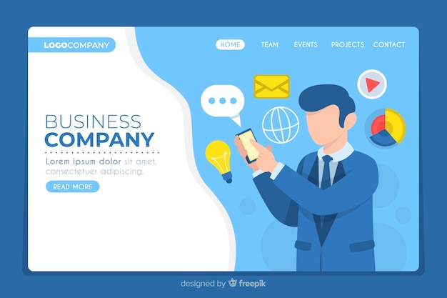 Business landing page for company