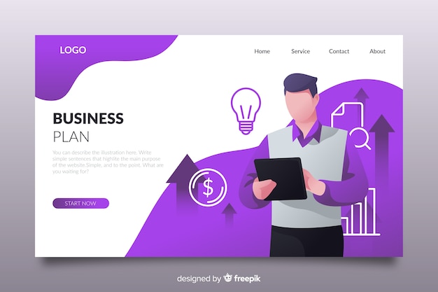 Business landing page concept