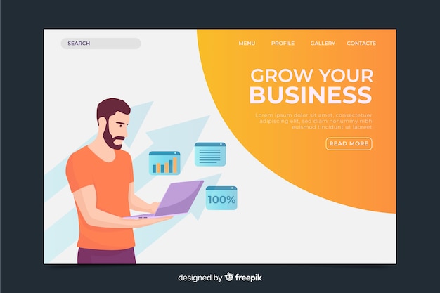 Business landing page concept