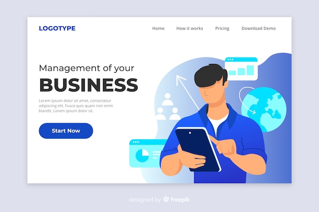 Business landing page concept