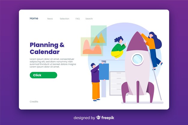 Business landing page flat design