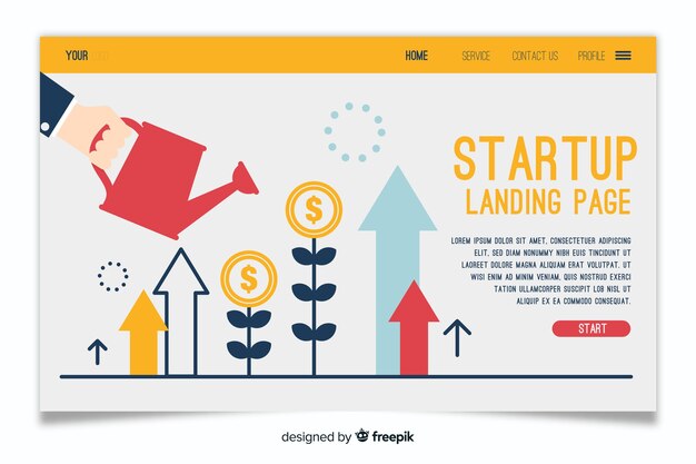 Business landing page for startup