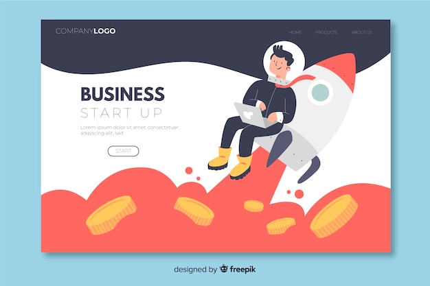 Free vector business landing page template