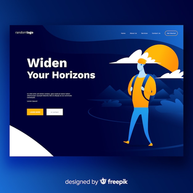 Free vector business landing page template