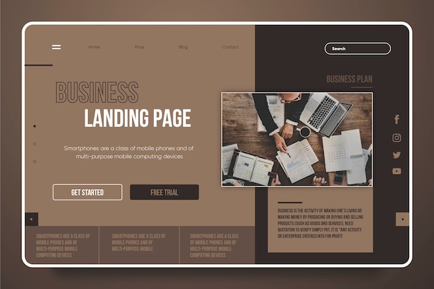 Business landing page template