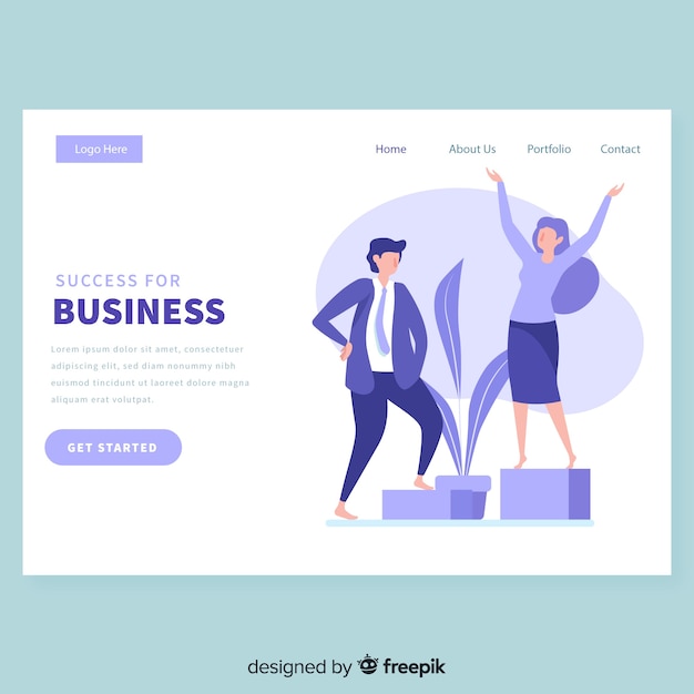 Free Vector business landing page template