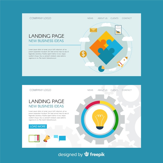 Free Vector business landing page