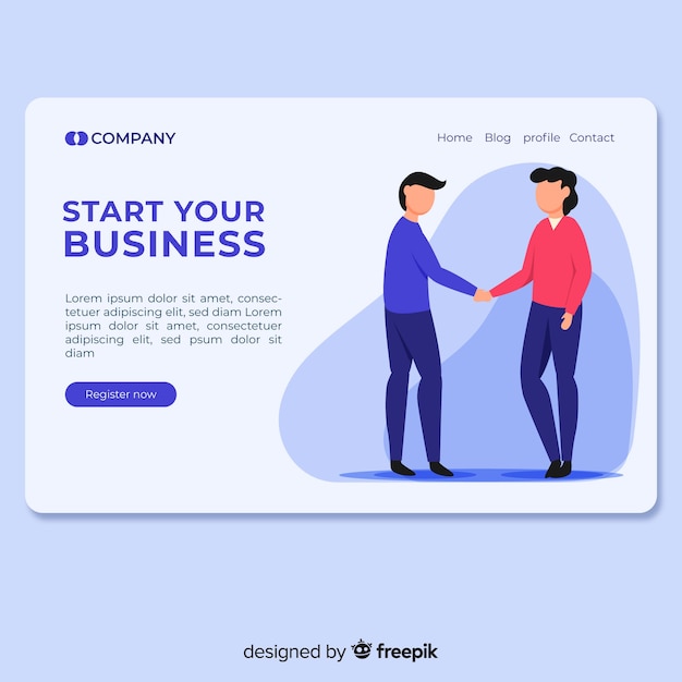 Free Vector business landing page