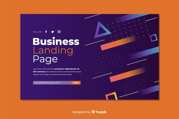 Free Vector business landing page