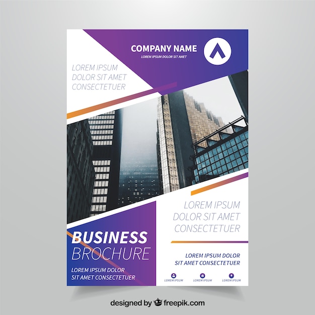 Free Vector business leaflet with colored elements