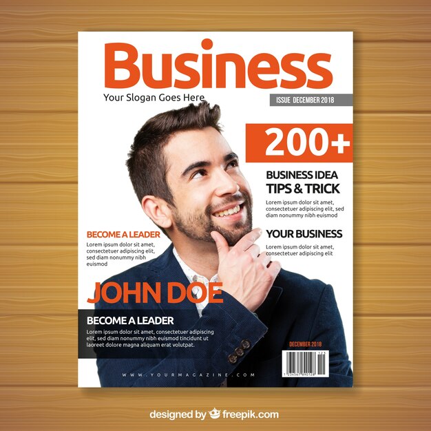 Business magazine with image