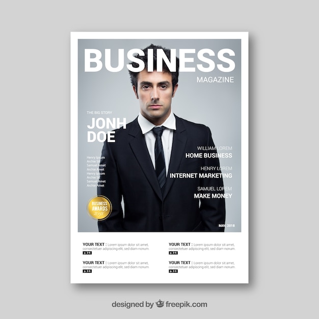 Business magazine with image