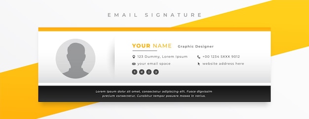 Free Vector business mail signature card template in horizontal layout design