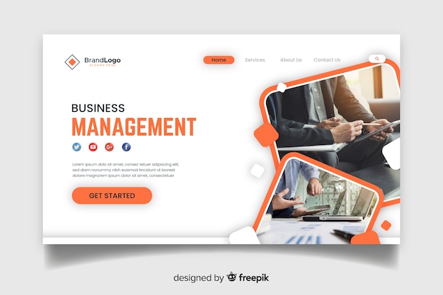 Business management landing page