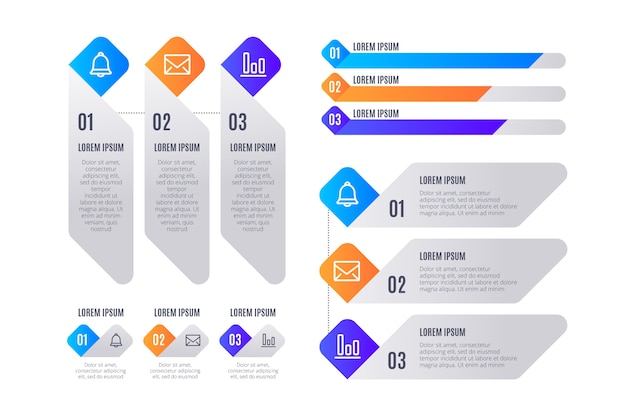 Free Vector business marketing data vizualization with elements