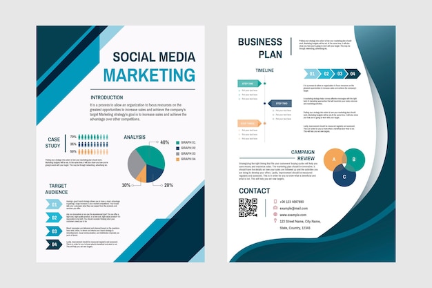 Free vector business marketing plan template