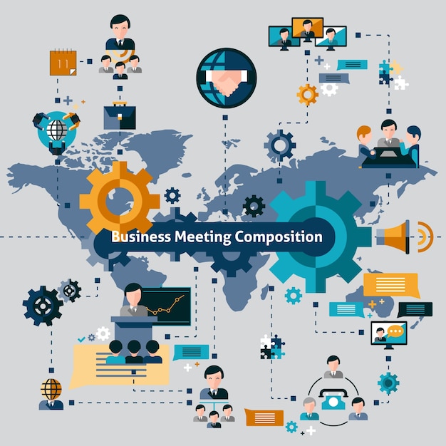 Free Vector business meeting composition