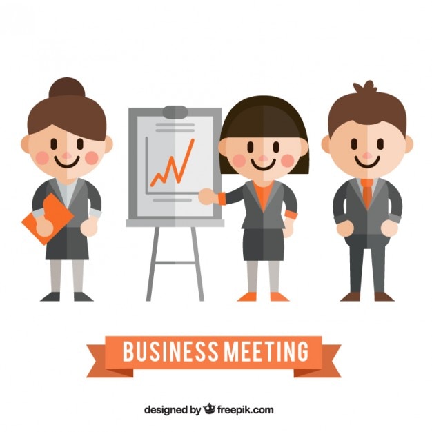 Free Vector business meeting in flat design