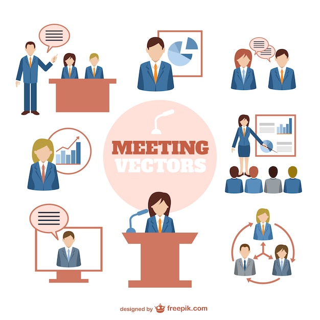 Free Vector business meeting graphic elements