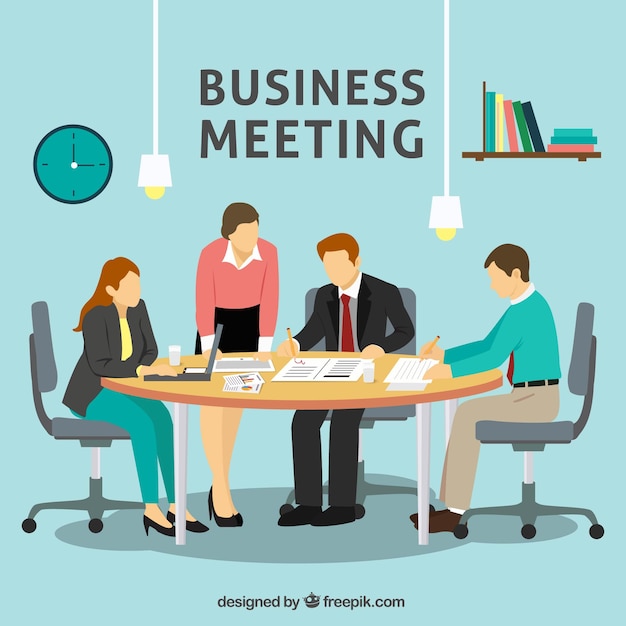 Free Vector business meeting scene in the office