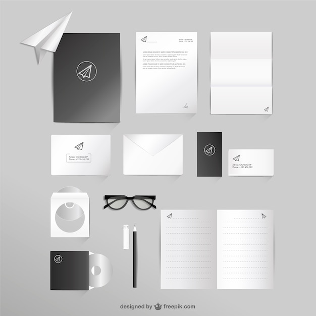 Free Vector business and office mock-up set