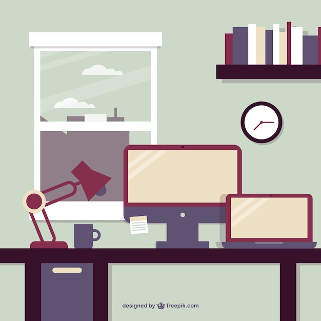 Free Vector business office window view vector