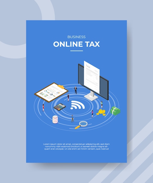 Free Vector business online tax flyer template