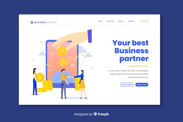 Business partnership landing page template