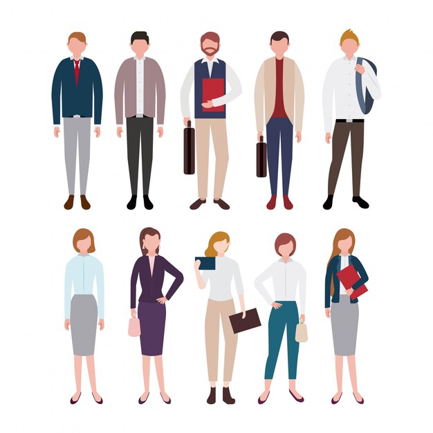 Business people characters set