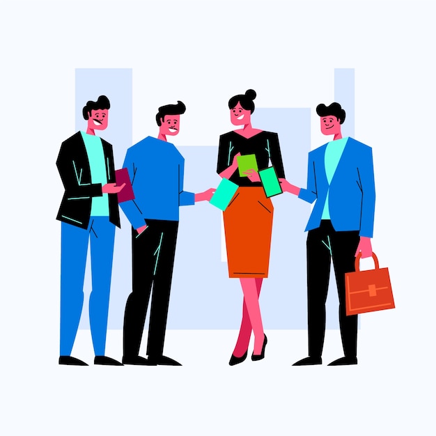 Free vector business people discussing illustration