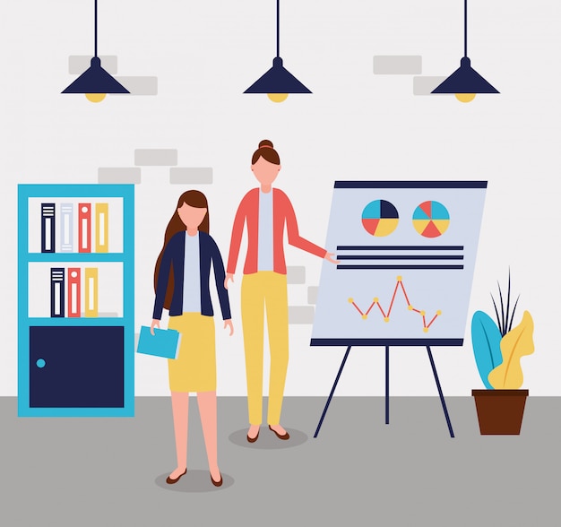 Free Vector business people in office