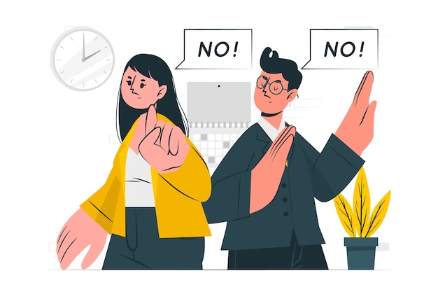 Business people saying no concept illustration