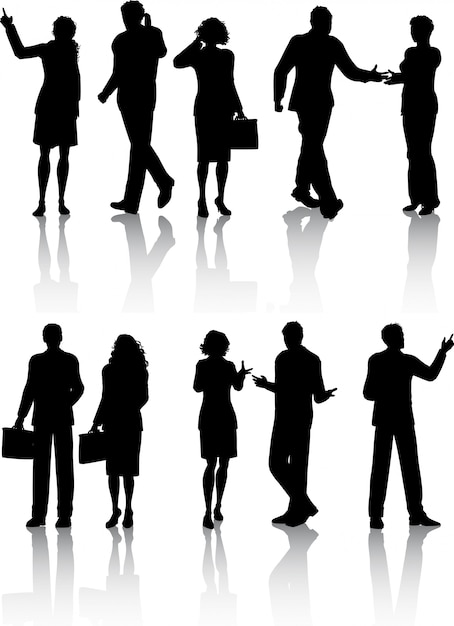 Free Vector business people silhouettes