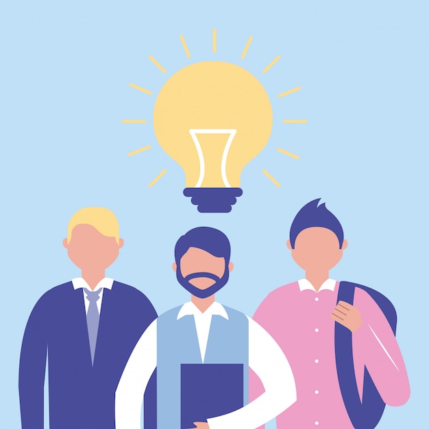 Free Vector business people with idea