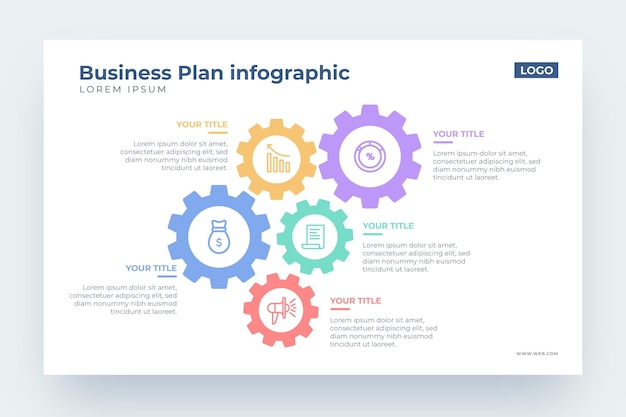 Free Vector business plan infographic