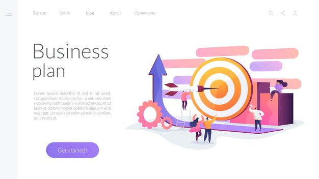 Business plan landing page template