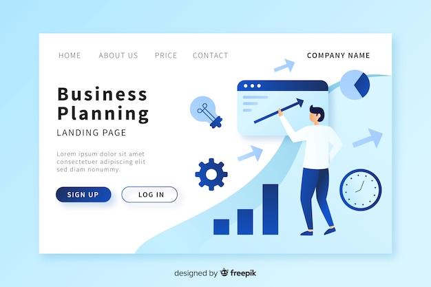 Business planning landing page template