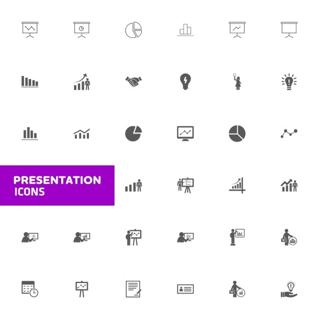 Free vector business presentation icon collection