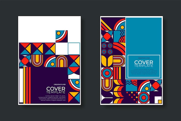 Free Vector business presentation vector a4 vertical orientation front page mock up set corporate report cover abstract geometric illustration design layout bundle company identity brochure template collection