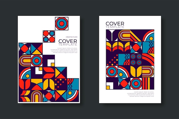 Free Vector business presentation vector a4 vertical orientation front page mock up set corporate report cover abstract geometric illustration design layout bundle company identity brochure template collection