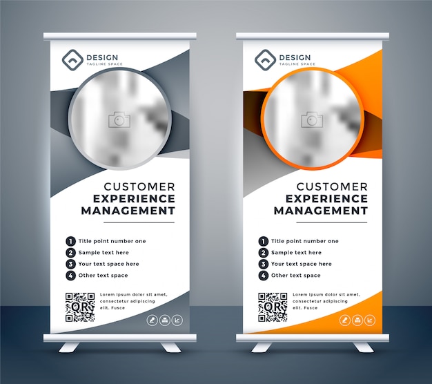 Free Vector business rollup banners for marketing